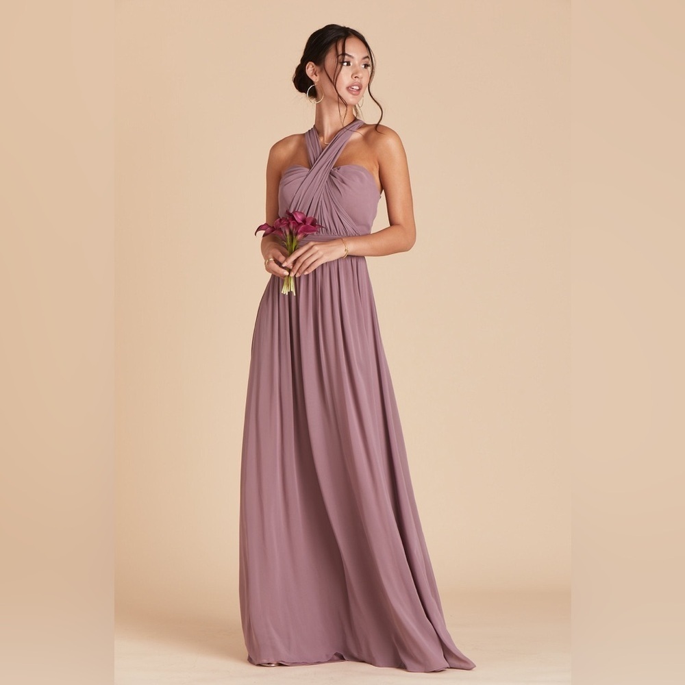 Birdy Grey Grace Dress Chiffon Dark Mauve Size Medium